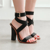 Brynne Block Heel Sandal in Charcoal