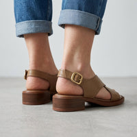 Brynne Crossband Slingback Sandal in Sienna Brown