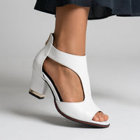 Brynne Cutout Block Heel in Pearl