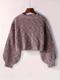 Magdalena | Women's Winter Cropped Ribbed Knit Sweater
