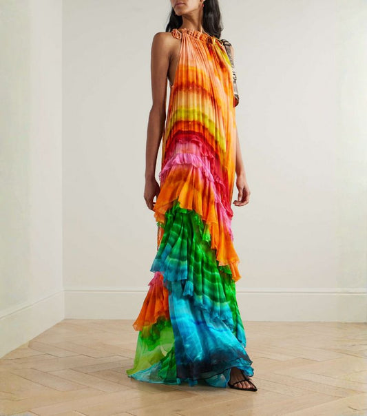 Carrie | Halter Print Maxi Dress
