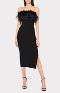 Robena Feather Detail Midi Dress in At Size Medium