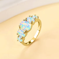 Five Stone Opal Gold Ring