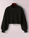 Magdalena | Women's Winter Cropped Ribbed Knit Sweater