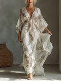Cadrielle Women's Chiffon Feather Print Maxi Dress