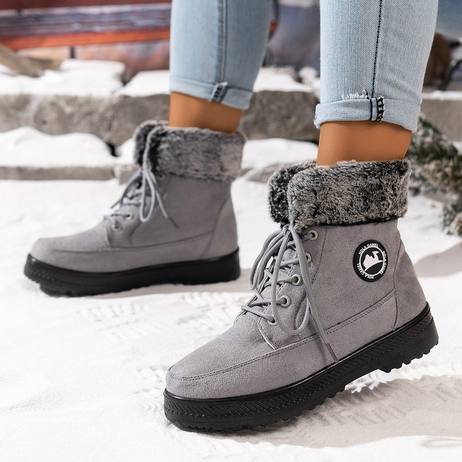 Caitlin Boots in Light Grey