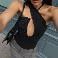 Caitlin Elegant Bodysuit in Black