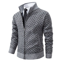 Caitlin Elegant Knit Cardigan with Stand Collar