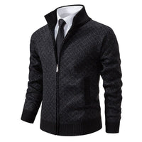 Caitlin Elegant Knit Cardigan with Stand Collar
