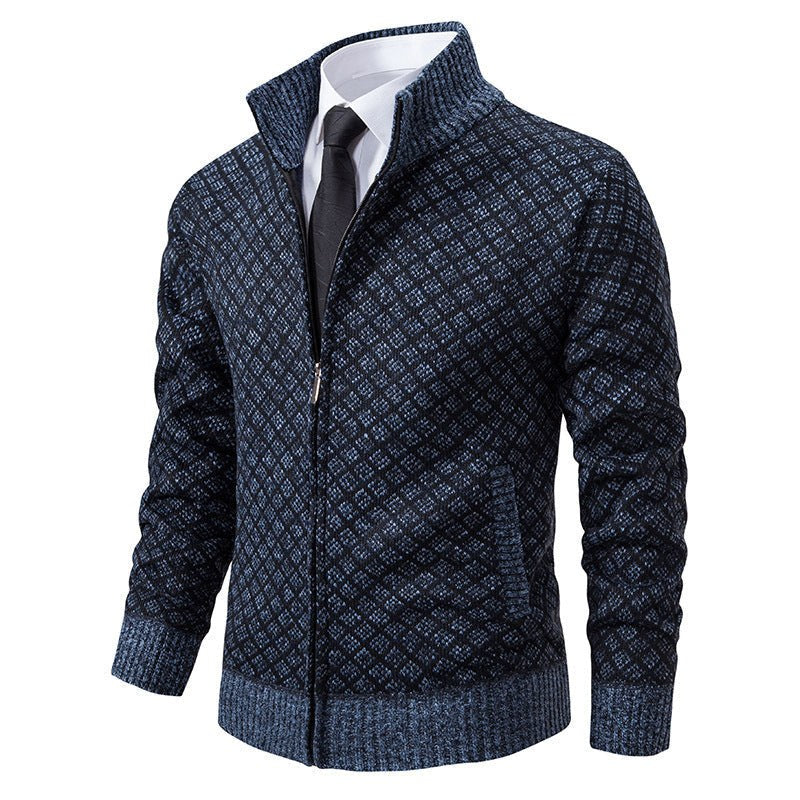 Caitlin Elegant Knit Cardigan with Stand Collar