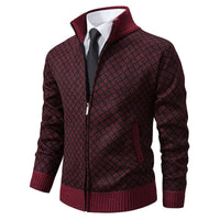 Caitlin Elegant Knit Cardigan with Stand Collar