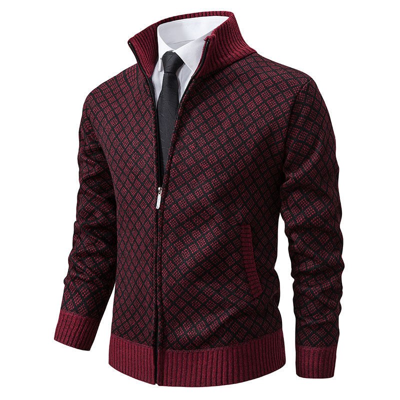Caitlin Elegant Knit Cardigan with Stand Collar