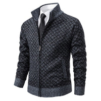 Caitlin Elegant Knit Cardigan with Stand Collar