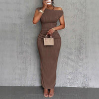 Caitlin Elegant Maxi Dress in Khaki Green