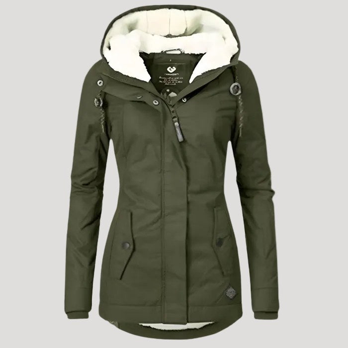 Caitlin Jacket with Hood in Green