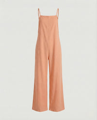 Caitlin Linen Jumpsuit with Wide Leg in Peach