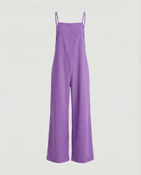 Caitlin Linen Jumpsuit with Wide Leg in Pink