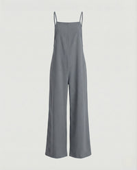 Caitlin Linen Jumpsuit with Wide Leg in Sage Green