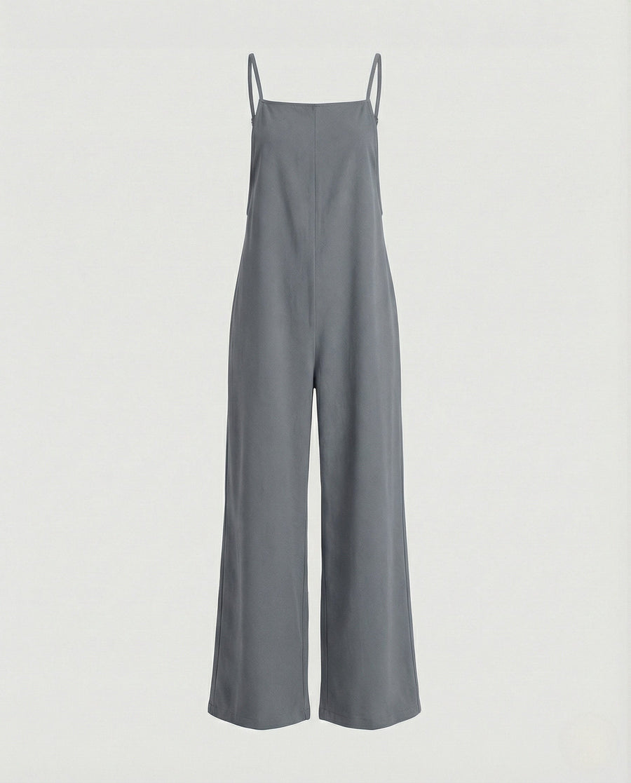 Caitlin Linen Jumpsuit with Wide Leg in Sage Green