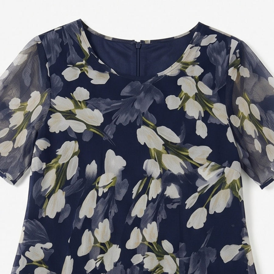 Calanthe Women's Floral Midi Dress Navy