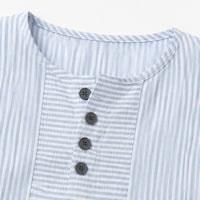 Calbourne Women's Striped Henley Button Front Top