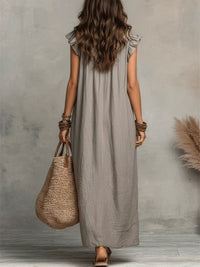 Caldora Women's Linen Summer Maxi Dress