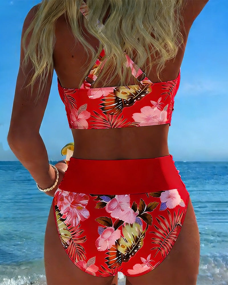 Caldwyn Women's Bikini Set High Waist Swimwear in Fuchsia