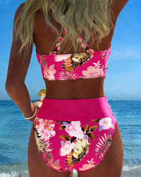 Caldwyn Women's Bikini Set High Waist Swimwear in Fuchsia