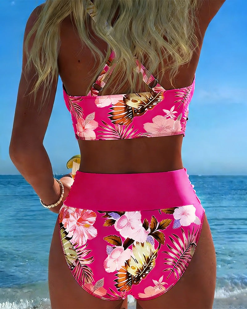 Caldwyn Women's Bikini Set High Waist Swimwear in Fuchsia
