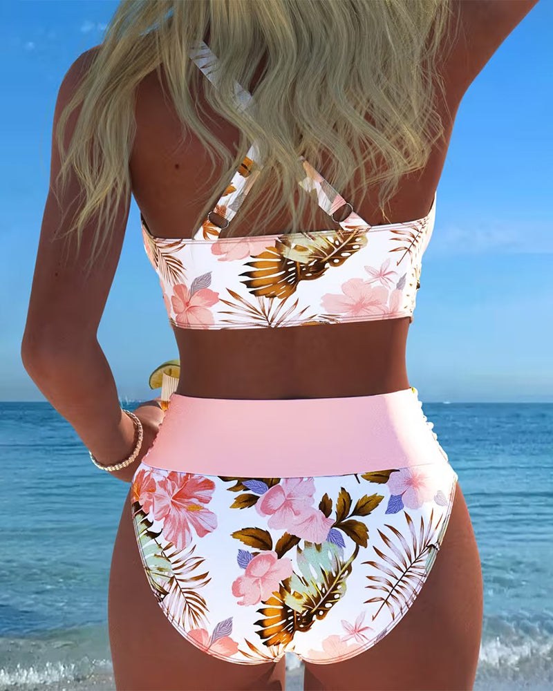 Caldwyn Women's Bikini Set High Waist Swimwear in Fuchsia