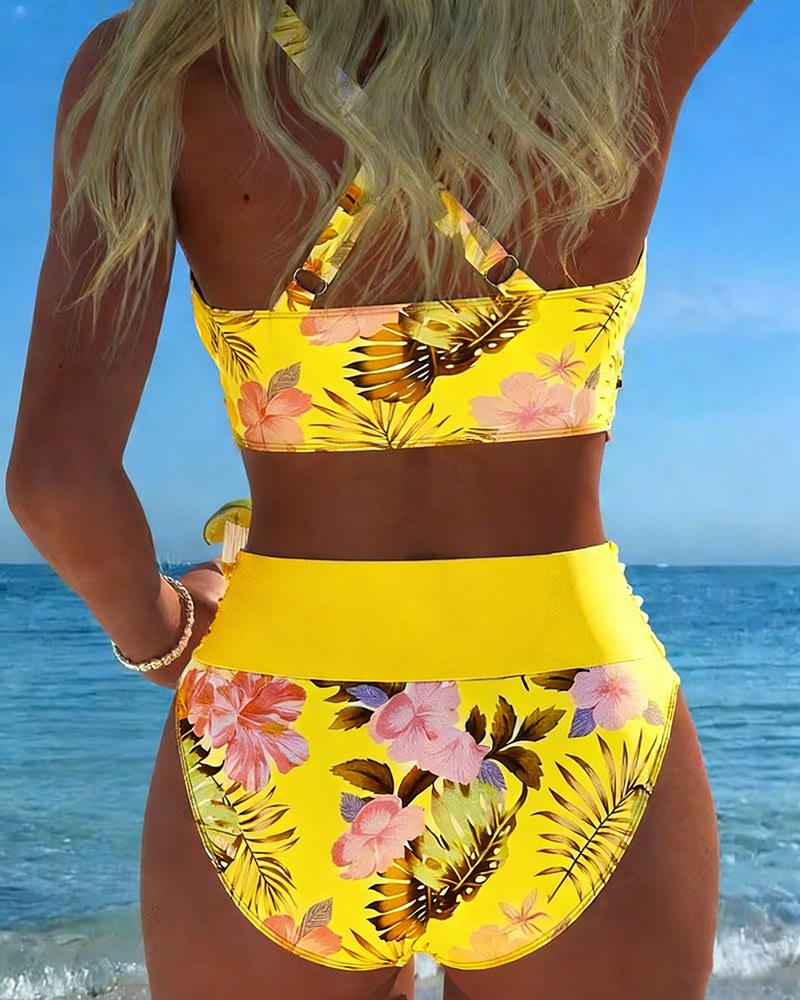 Caldwyn Women's Bikini Set High Waist Swimwear in Fuchsia