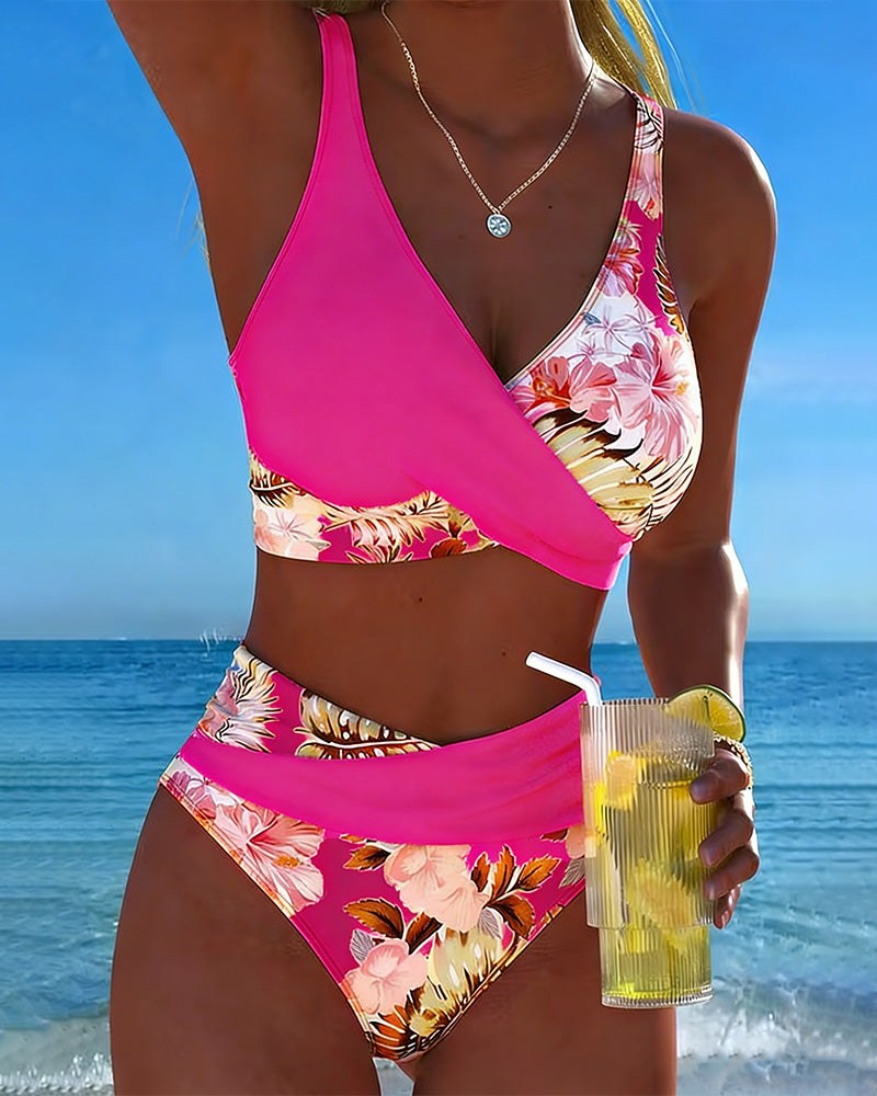 Caldwyn Women's Bikini Set High Waist Swimwear in Fuchsia