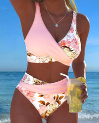 Caldwyn Women's Bikini Set High Waist Swimwear in Pink