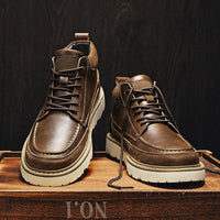 Caleb Genuine Leather Boot in Espresso Brown