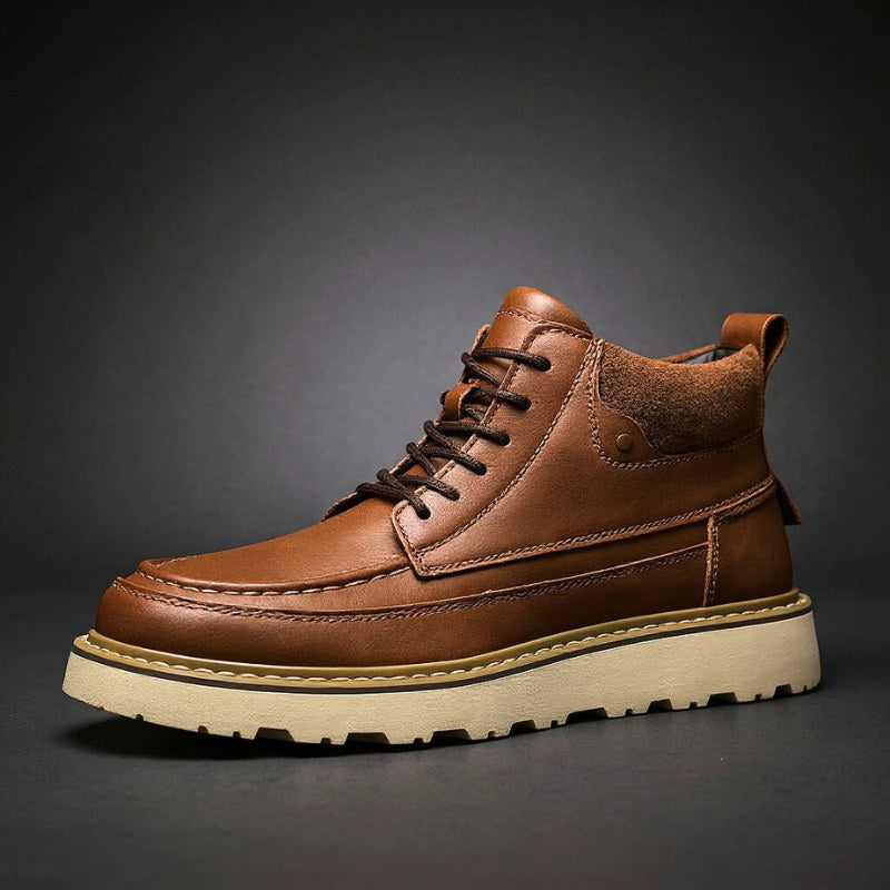 Caleb Genuine Leather Boot in Espresso Brown