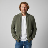Caleb Waffle Knit Sweater in Army Green