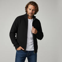 Caleb Waffle Knit Sweater in Charcoal