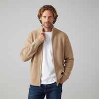 Caleb Waffle Knit Sweater in Khaki