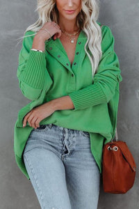 Calindra Women's Oversized Long Sleeve Hoodie Pullover in Green