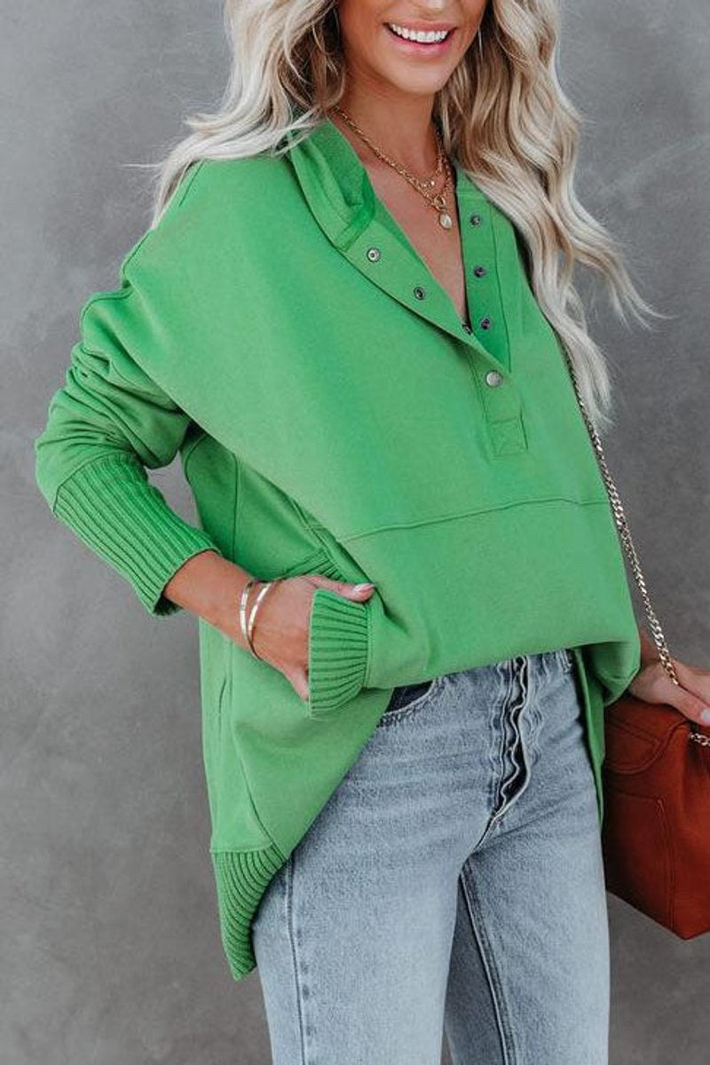 Calindra Women's Oversized Long Sleeve Hoodie Pullover in Green