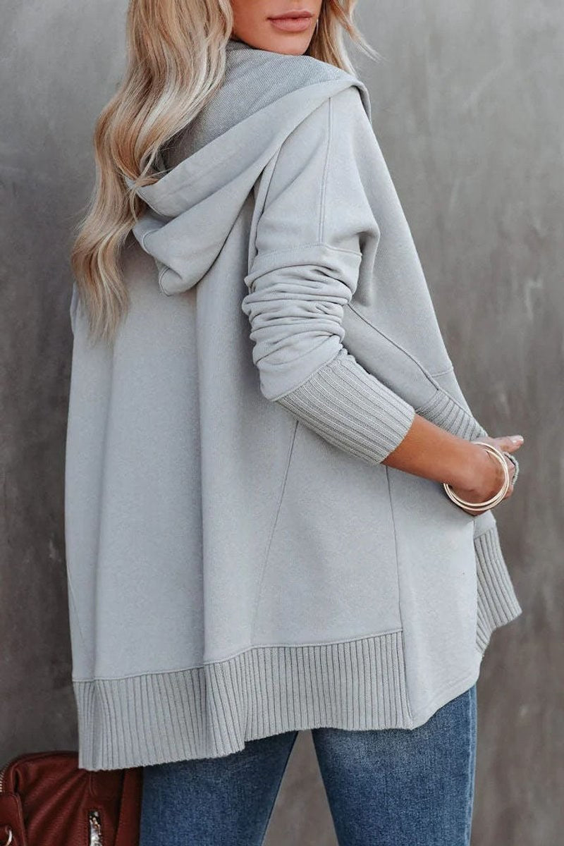 Calindra Women's Oversized Long Sleeve Hoodie Pullover in Grey