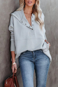 Calindra Women's Oversized Long Sleeve Hoodie Pullover in Grey