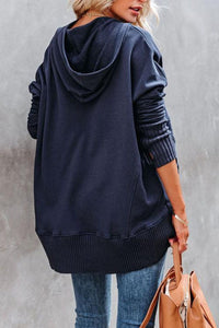 Calindra Women's Oversized Long Sleeve Hoodie Pullover in Navy Blue