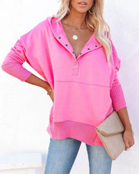 Calindra Women's Oversized Long Sleeve Hoodie Pullover in Rose