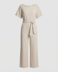 Calista Elegant Jumpsuit in Beige