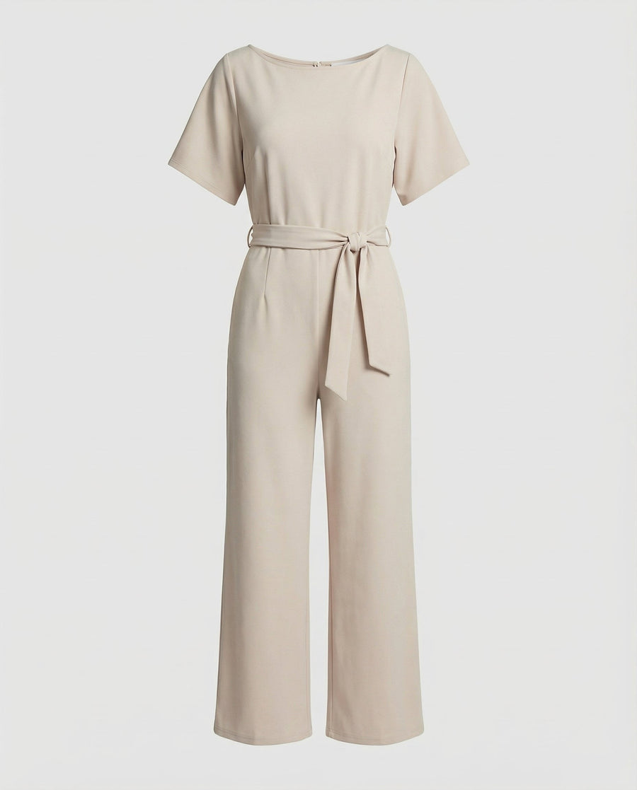 Calista Elegant Jumpsuit in Beige