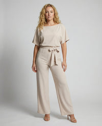 Calista Elegant Jumpsuit in Beige