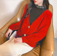 Calista Knit Cardigan in Red