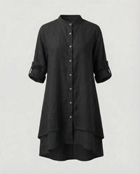 Calista Linen Dress in Black