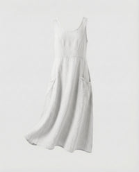 Calista Linen Maxi Dress in Beige
